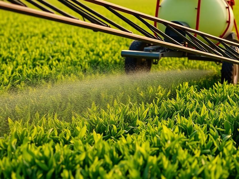 Aspersora aplicando agroquímicos sobre un cultivo